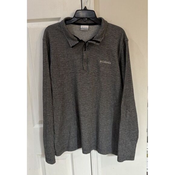 Columbia Other - Columbia 1/4 Zip‎ Long Sleeve Shirt Men's Sz L Black Gray
